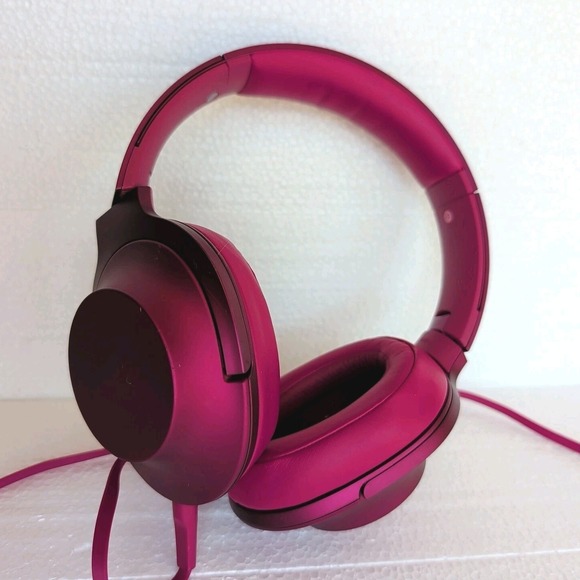 Sony Other - Rare Sony‎ MDR-100A Bordeaux Pink Wired Headphones Tested Working **Read**
